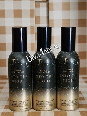 3X Bath & Body Works INTO THE NIGHT Concentrated Room Spray Bundle